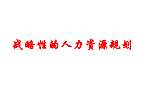 战略性人力资源规划-94页