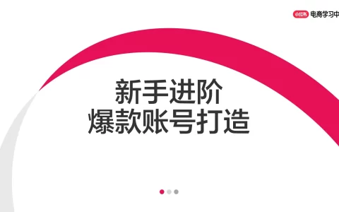 小红书新手进阶爆款账号打造<sup><font color=red>免费下载</font></sup>