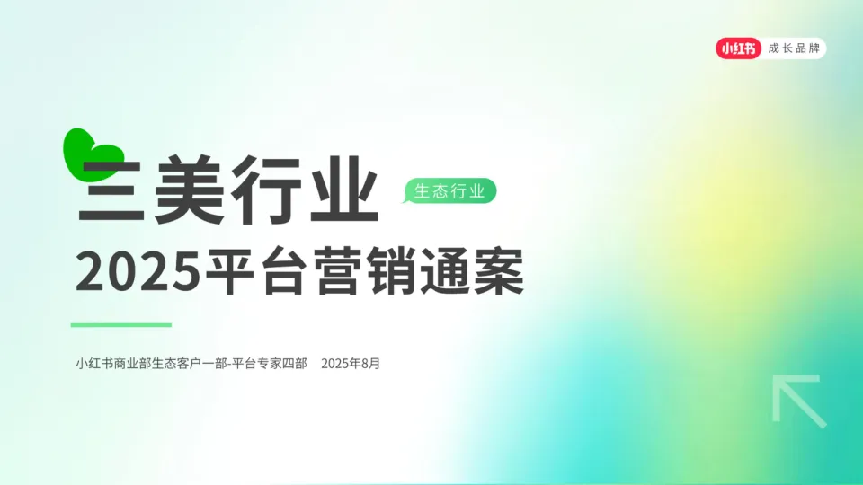 小红书三美行业2025平台营销通案（生活美容、美发造型、美甲美睫）