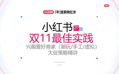 小红书2025双11最佳实践丨潮玩手工虚拟行业大促策略精讲