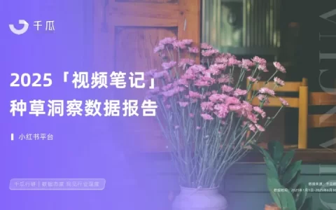 2025年视频笔记种草洞察数据报告（小红书平台）<sup><font color=red>免费下载</font></sup>
