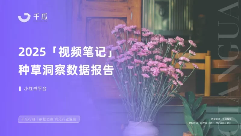 2025年视频笔记种草洞察数据报告（小红书平台）