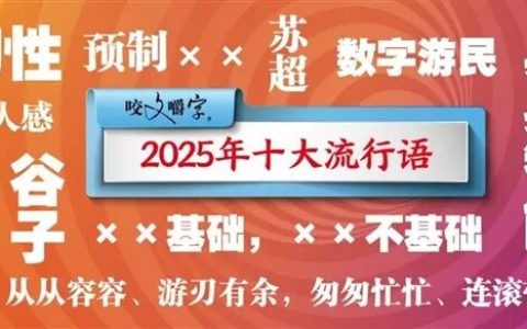 2025十大流行语公布，第一居然是“韧性”